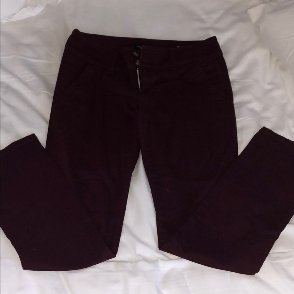 burgundy skinny khakis